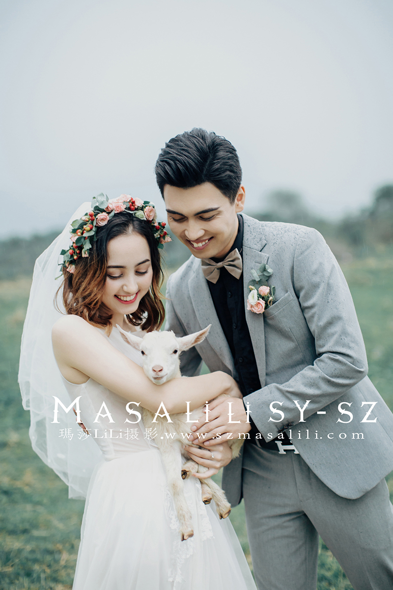 买先生夫妇青青牧场旅拍小清新婚纱照                      深圳婚纱摄影工作室玛莎莉莉出品 