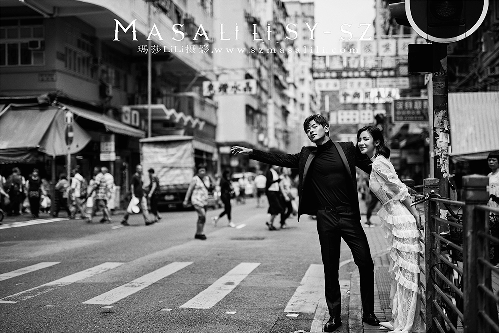 香港旅拍婚纱照尖沙咀街景.    深圳婚纱摄影玛莎莉莉摄影