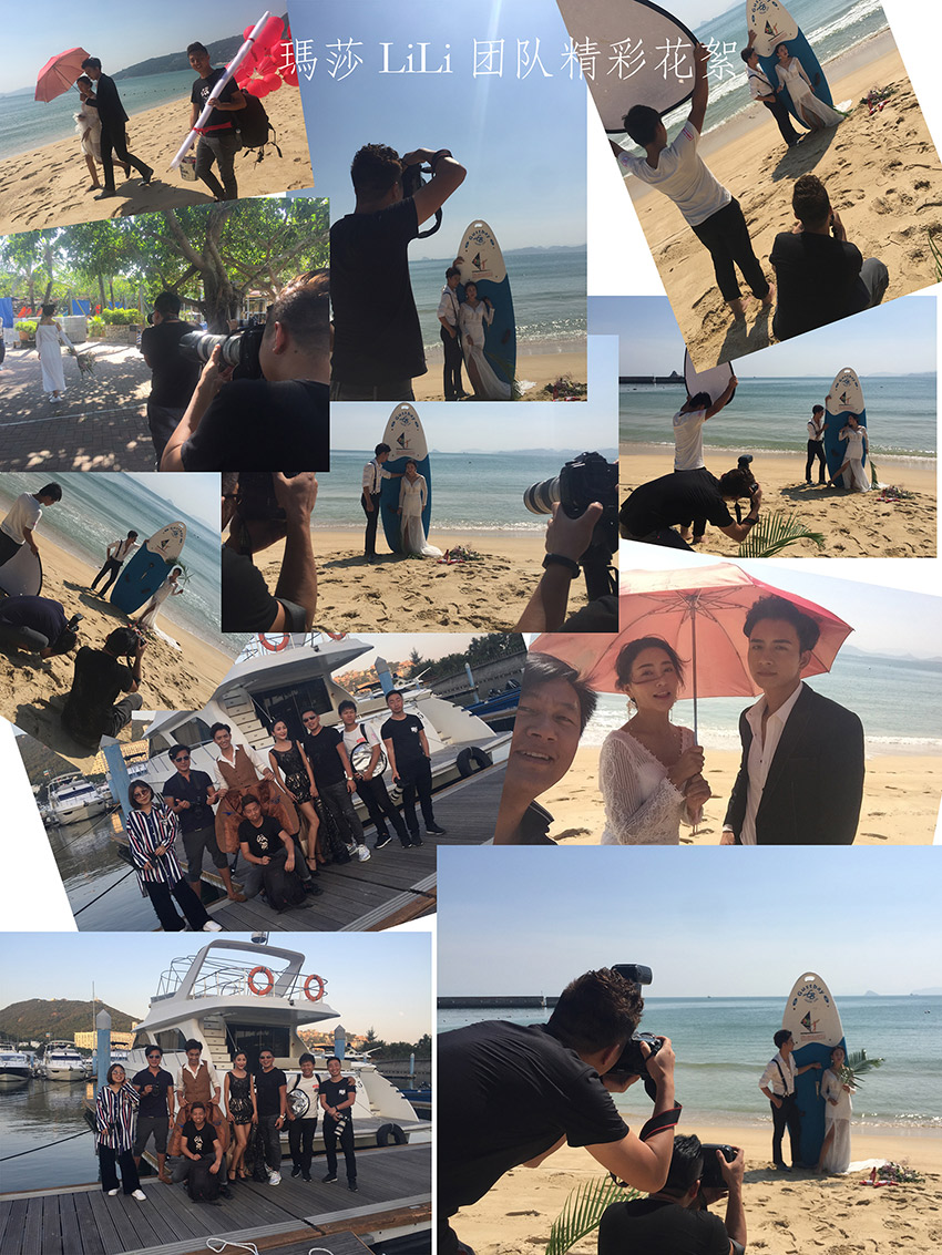 航拍豪华游艇／深圳婚纱照瑪莎LiLi出品深圳豪华游艇会所基地