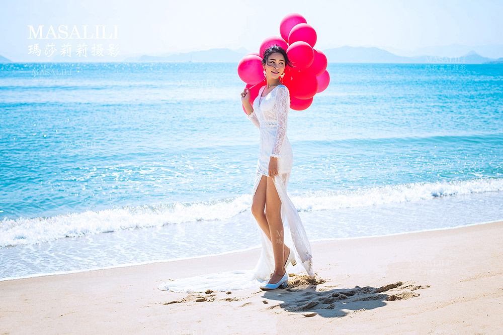 蔚蓝海岸私家海滩 ／深圳海景婚纱照瑪莎LiLi出品