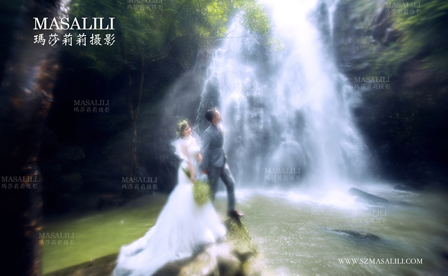 钟先生夫妇 瀑布婚纱照                                                               深圳婚纱摄影瑪莎LILi出品
