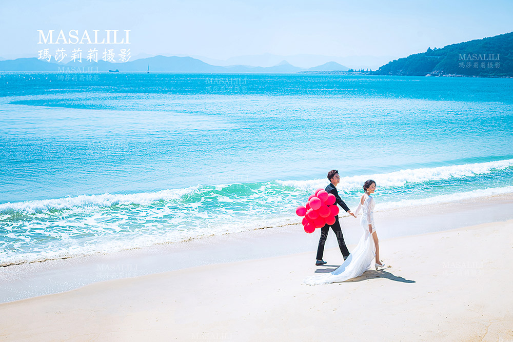 蔚蓝海岸私家海滩 ／深圳海景婚纱照瑪莎LiLi出品