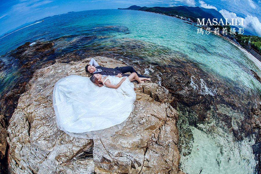刘先生 &刘小姐夫妇 鱼美人海滩婚纱照天涯海角系列
