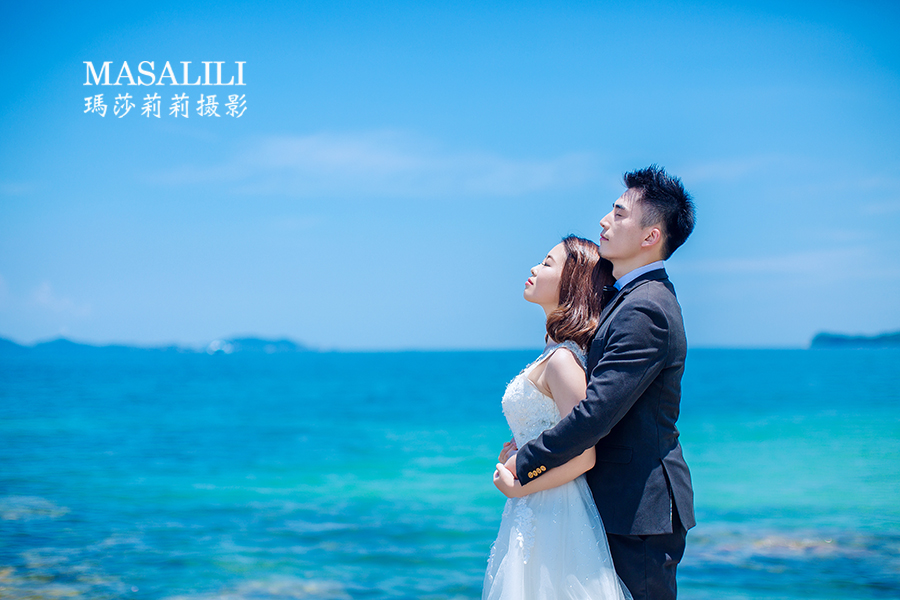 刘先生 &刘小姐夫妇 鱼美人海滩婚纱照天涯海角系列
