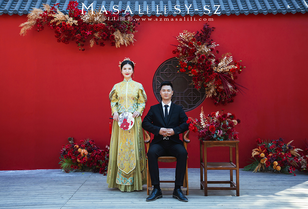 吴小姐夫妇浪漫海景古装婚纱照                       深圳婚纱摄影工作室