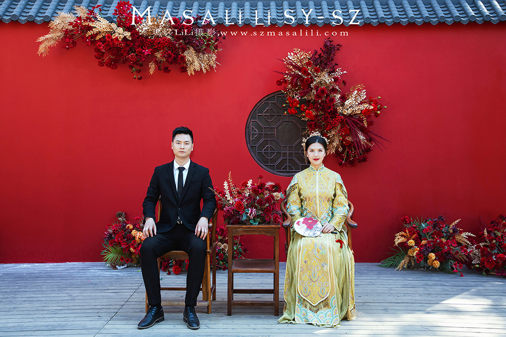 吴小姐夫妇浪漫海景古装婚纱照                       深圳婚纱摄影工作室